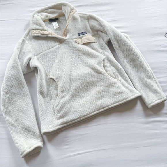 Patagonia Pullover Sweater Womens Small Cream/WhiteRe Tool Thermal Fleece Jacket - Picture 1 of 5